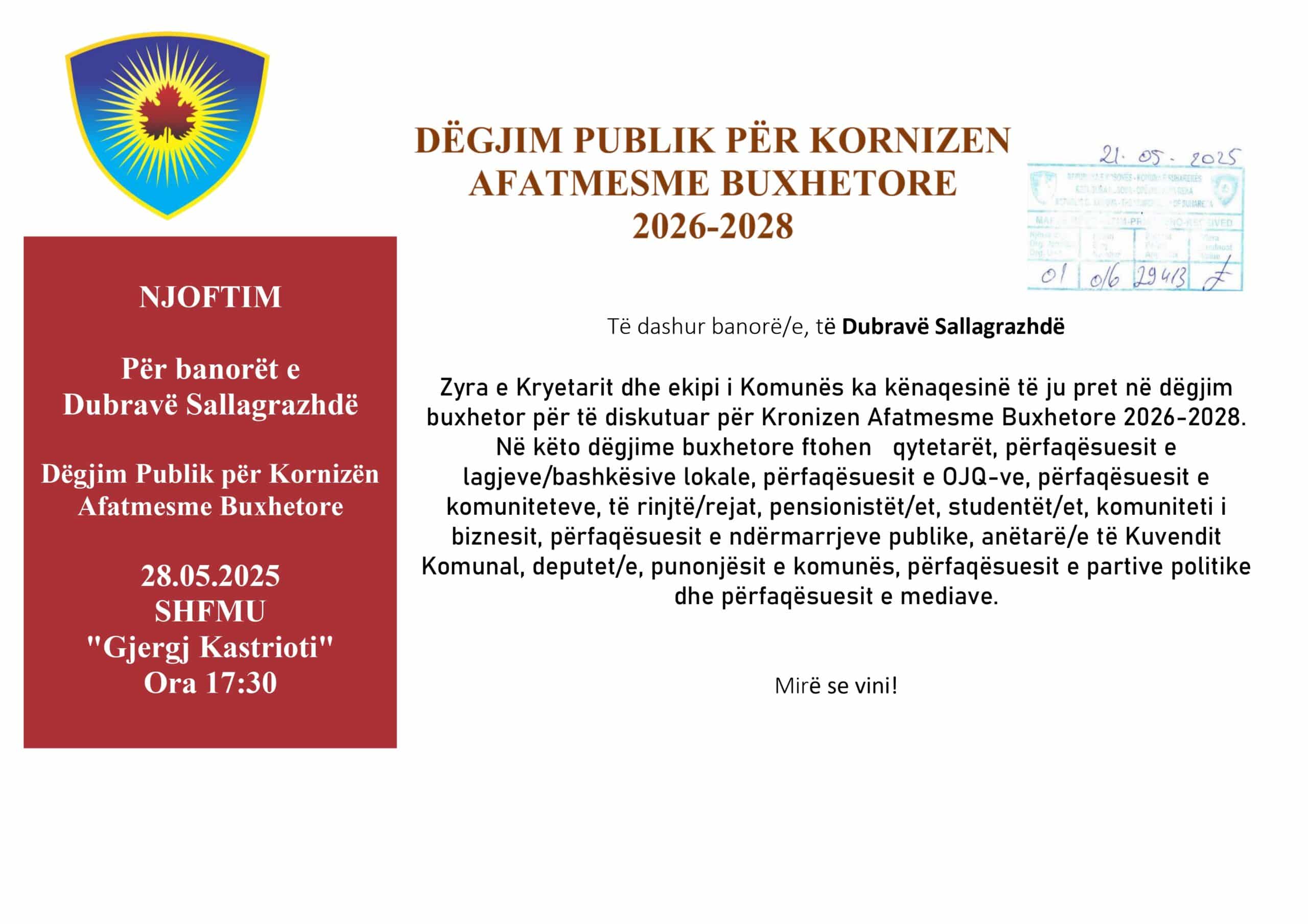 DËGJIM PUBLIK Dubrave Sallagrazhd