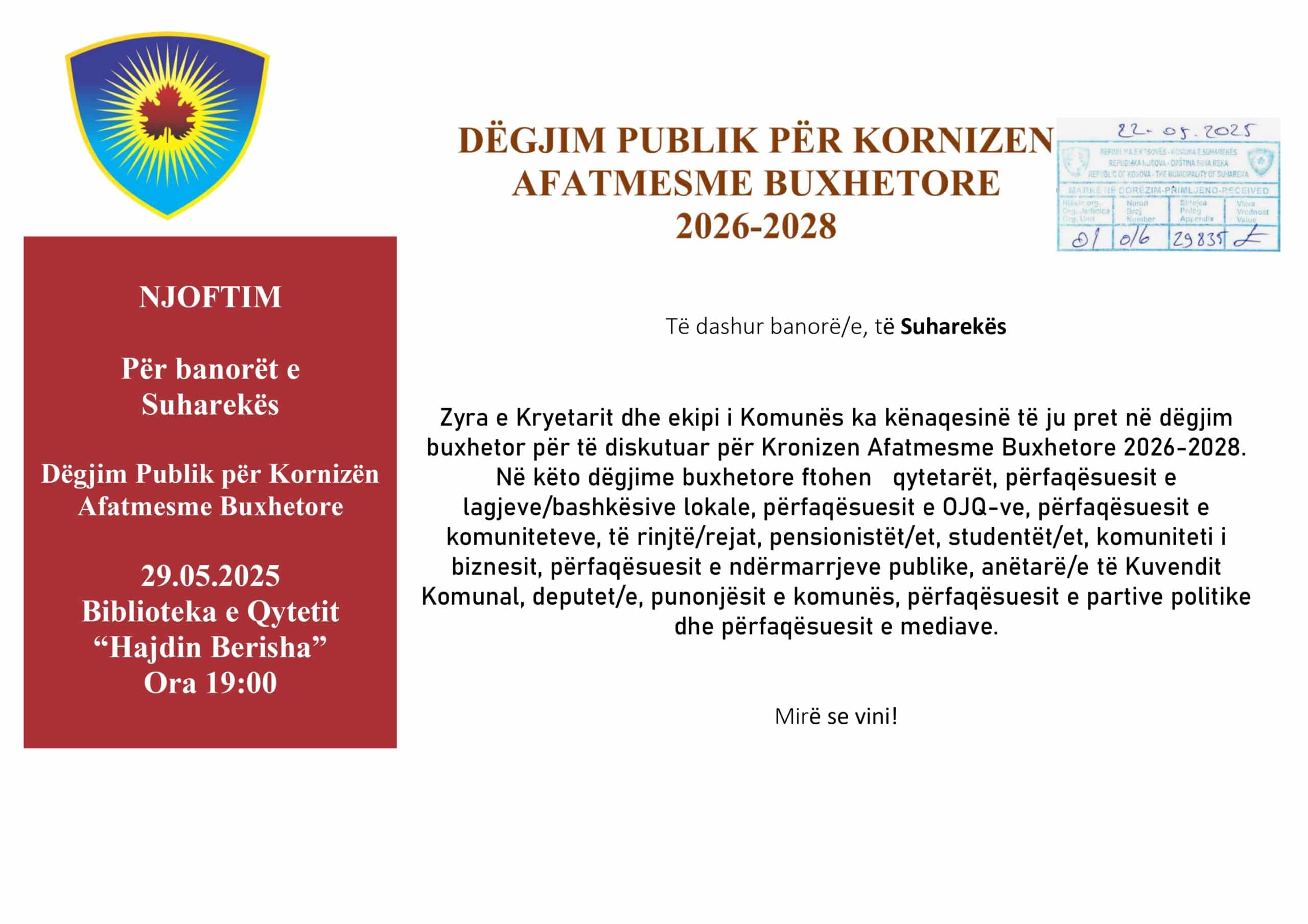 DËGJIM PUBLIK Suhareke