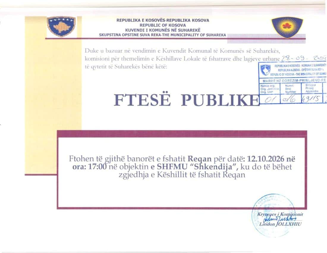 Ftesë publike Reqan